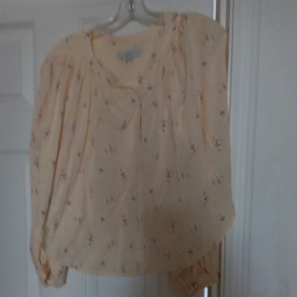 LOFT Pale Yellow Floral Blouse